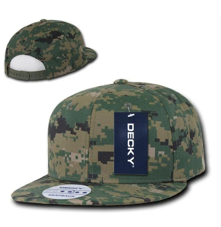 1 Dozen Decky Snapback Army Flat Bill 6 Panel Camouflage Hats Caps Wholesale Lot