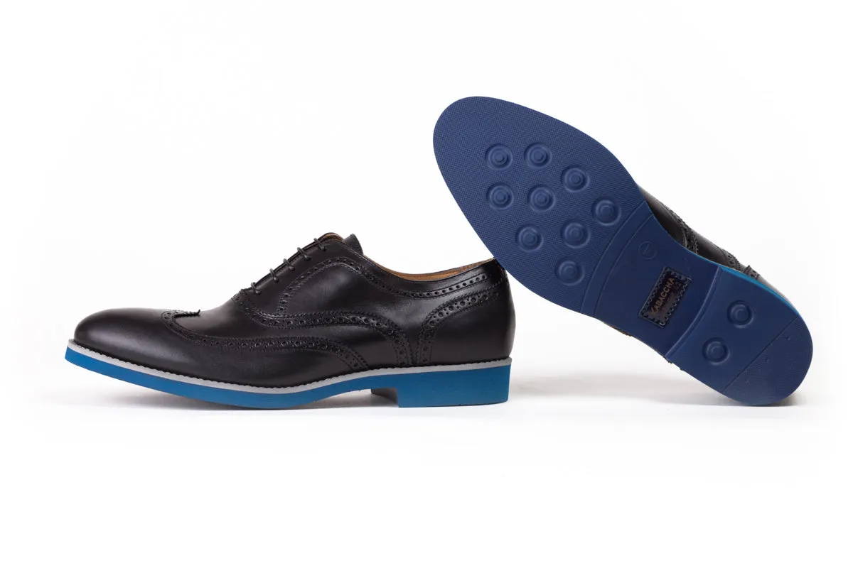 2017 Men's Black & Navy  Azul Sole Brogue Wingtip.