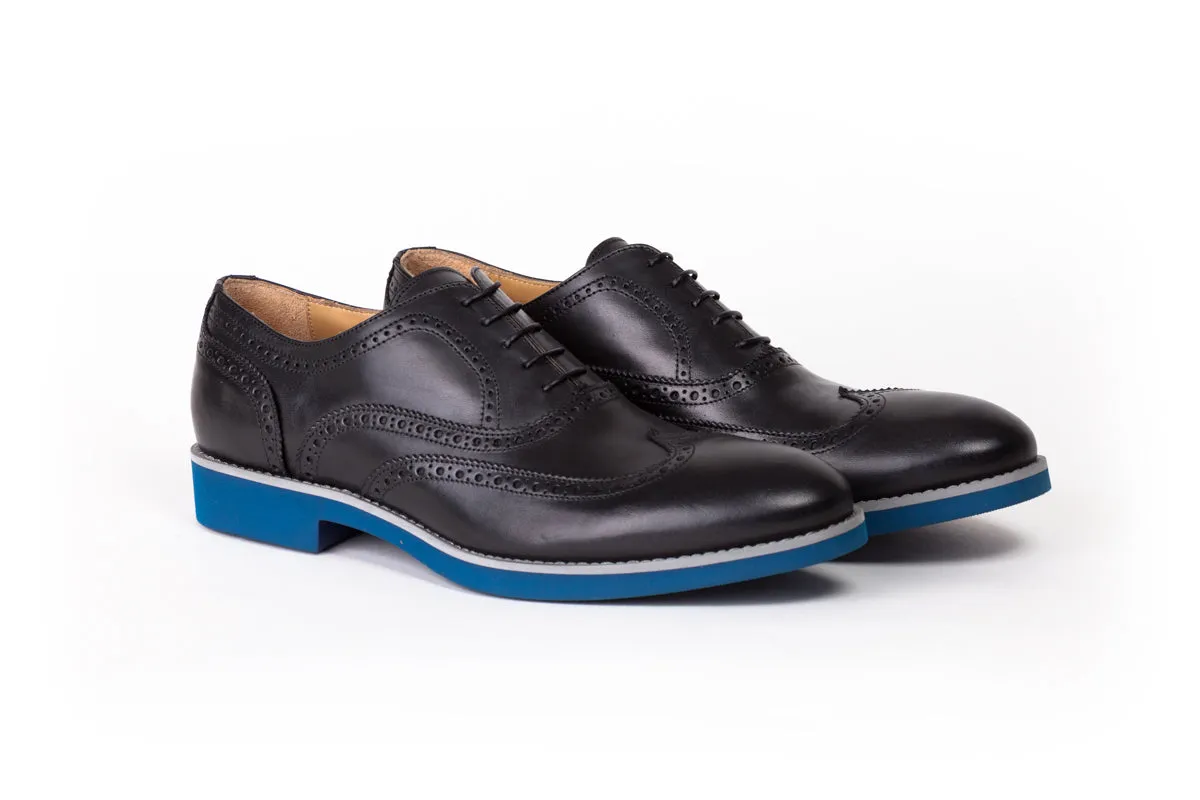 2017 Men's Black & Navy  Azul Sole Brogue Wingtip.