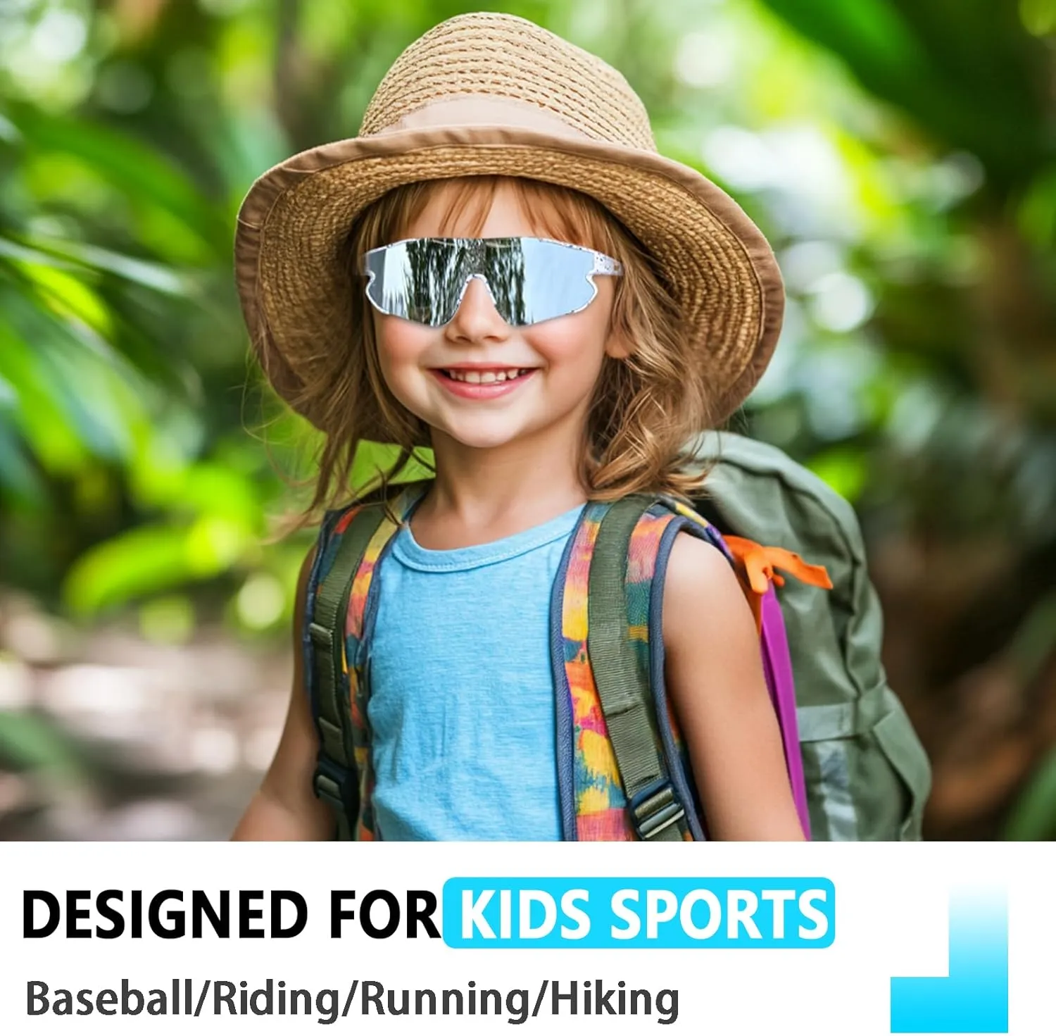 3PACK Kids Sunglasses Youth Baseball Sunglasses for 4-12 Boys Girls Cycling Softball Running UV400 Sports Goggles
