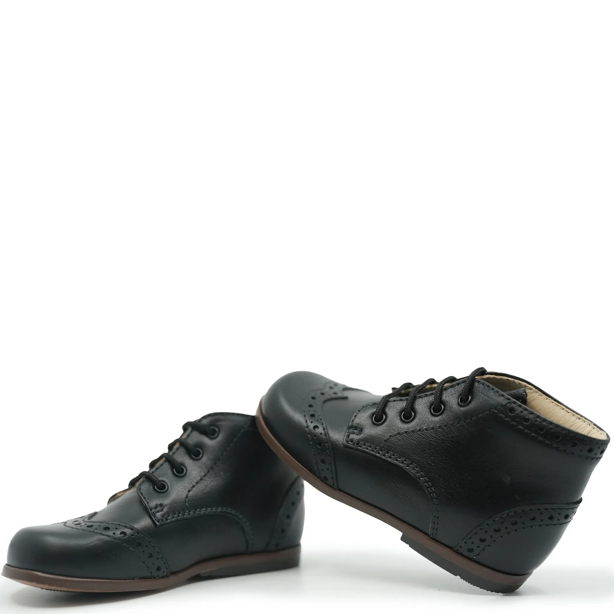 Beberlis Black Wingtip Baby Bootie
