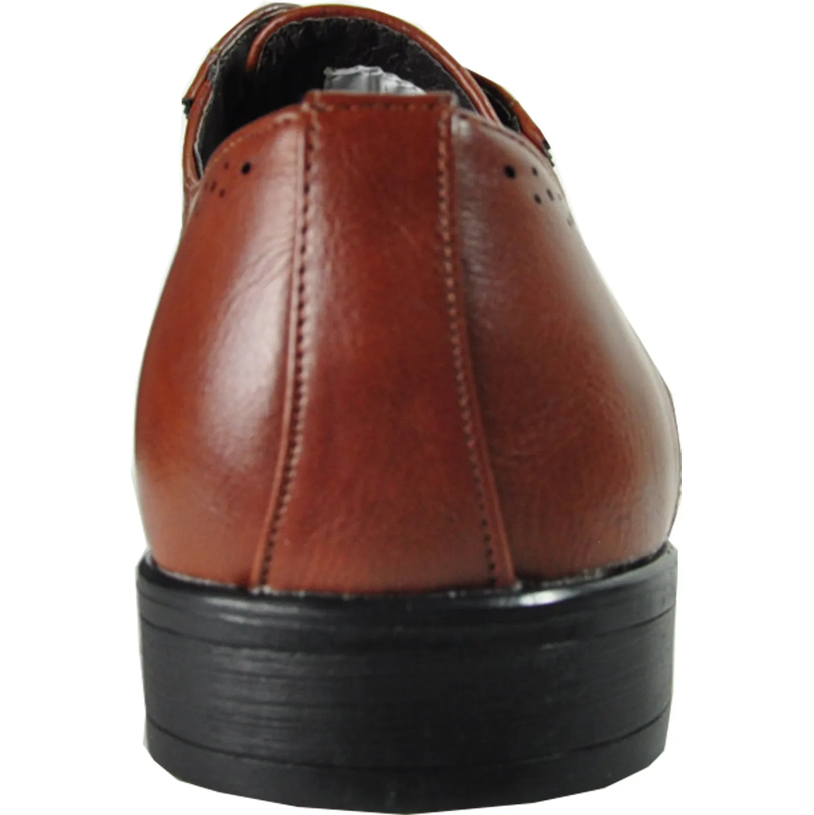 BRAVO Men Dress Shoe KING-2 Wingtip Oxford Shoe Brown - Wide Width Available