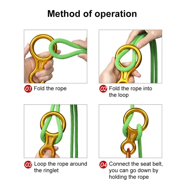 Climbing Rescue Figure 8 Descender Rappelling Gear Belay Device (Red)