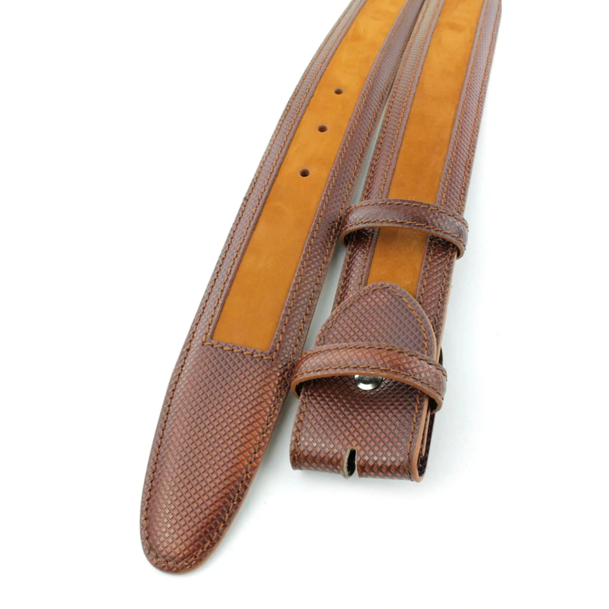 Coltrane Nubuck Cordovan Mix Wingtip Belt Strap