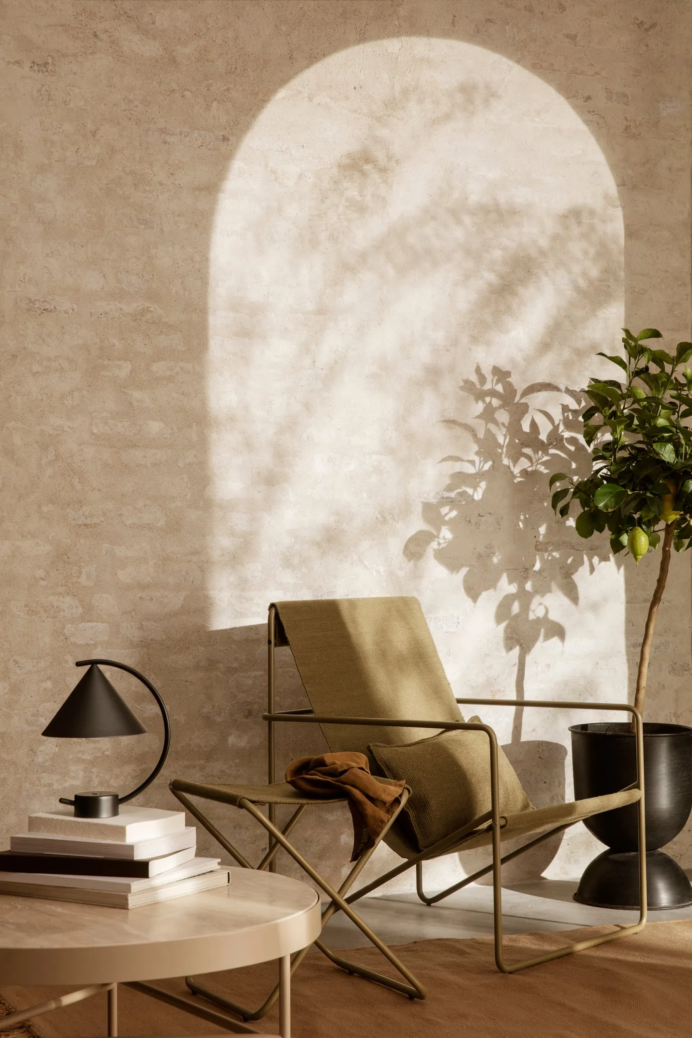 Desert Rectangle Cushion | Off-White | Recycled PET-yarn | by ferm Living