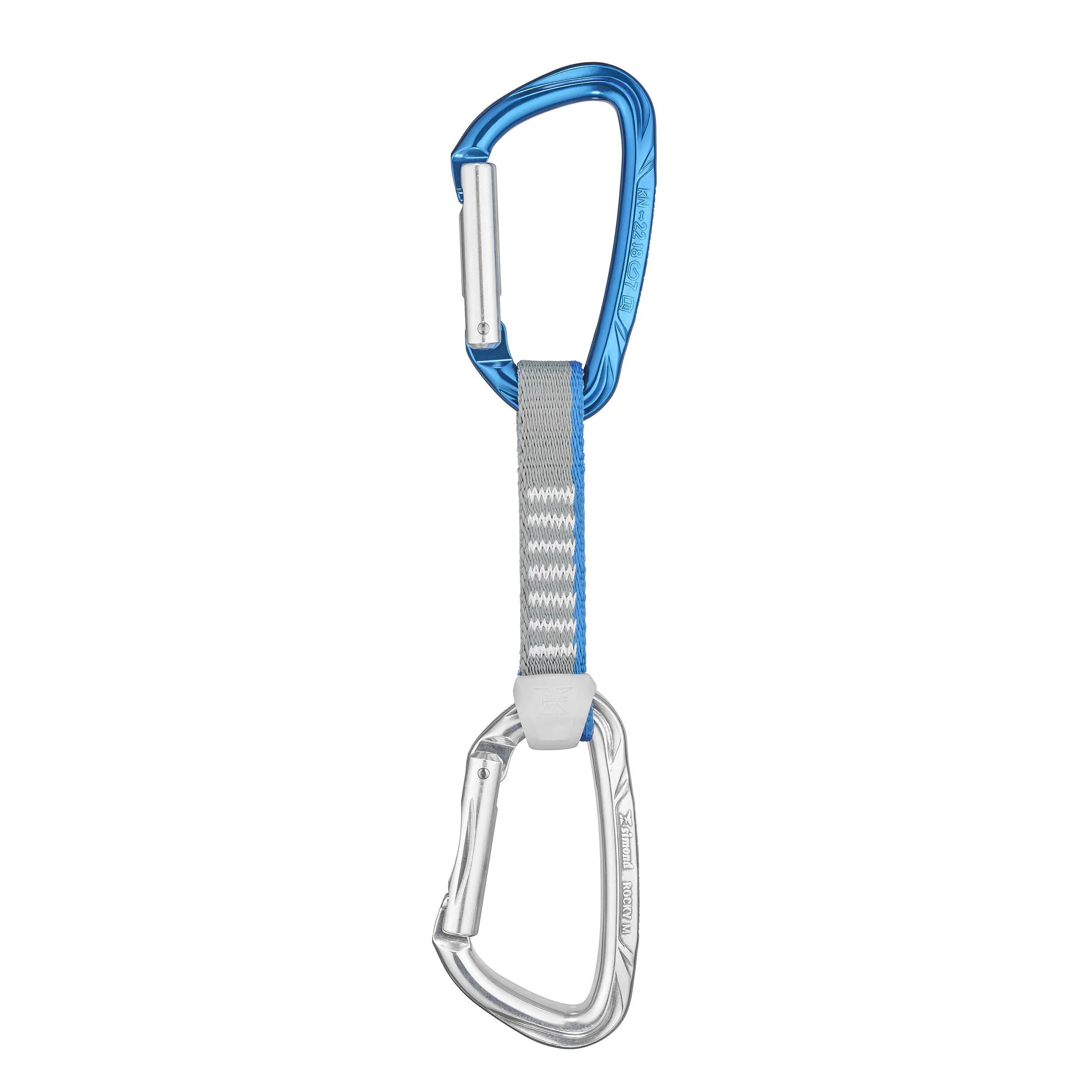 Express set of Simond quickdraws for rock climbing and mountaineering