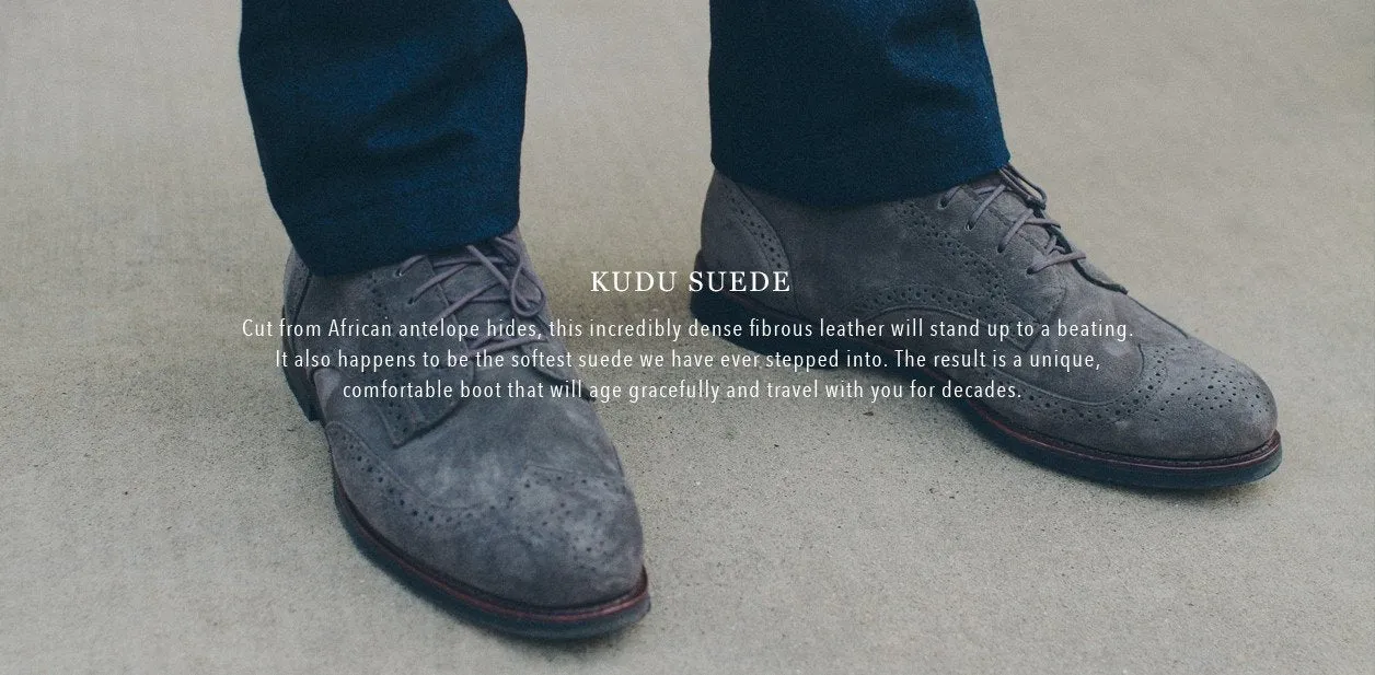 Flint Kudu Suede Blake Wingtip Boot