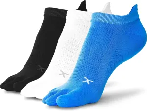 Flux Adapt Toe Socks for Men & Women - Moisture-Wicking Finger Socks for Natural Alignment - Pack of 3 Toe Socks Women & Men