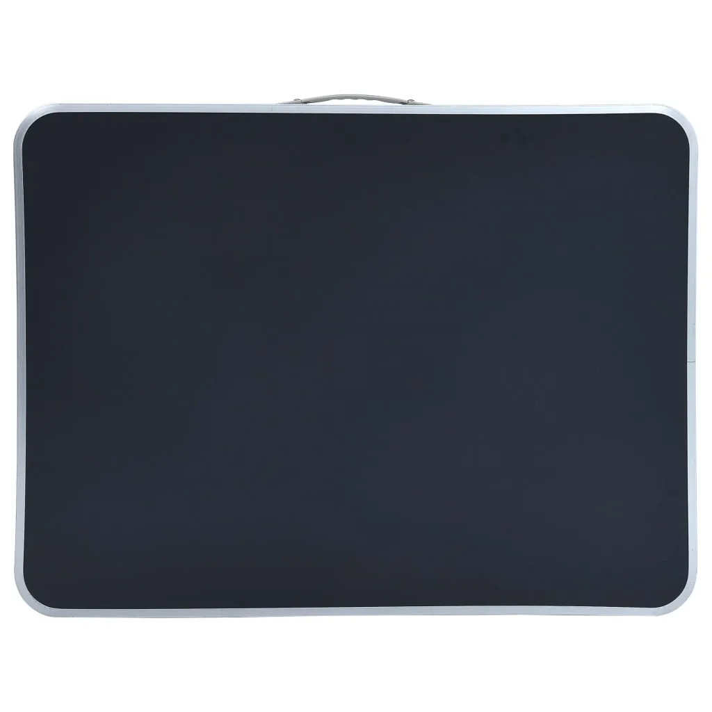 Foldable Camping Table with Metal Frame 80x60 cm Grey