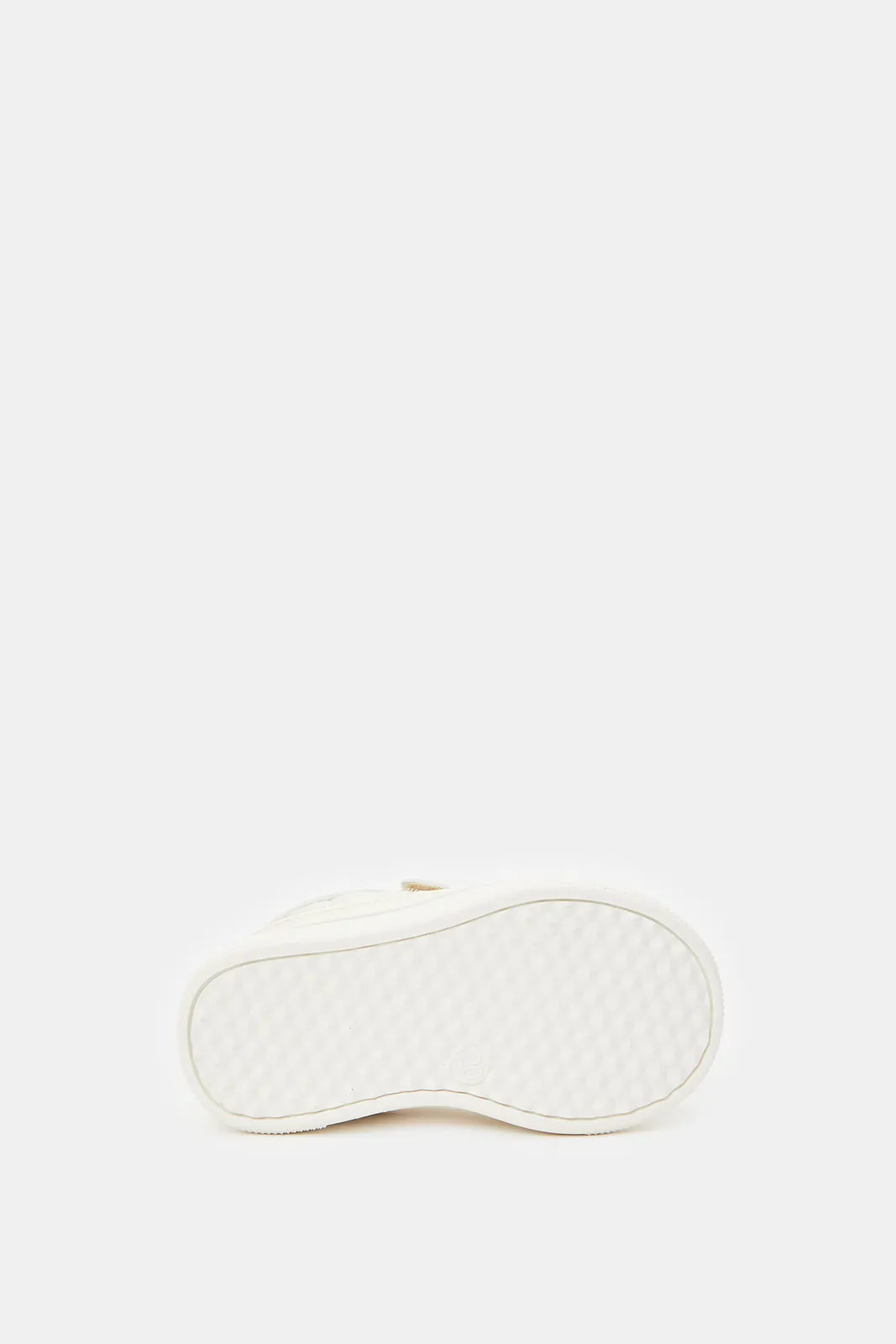 Girls Cream Quilted Sneakers