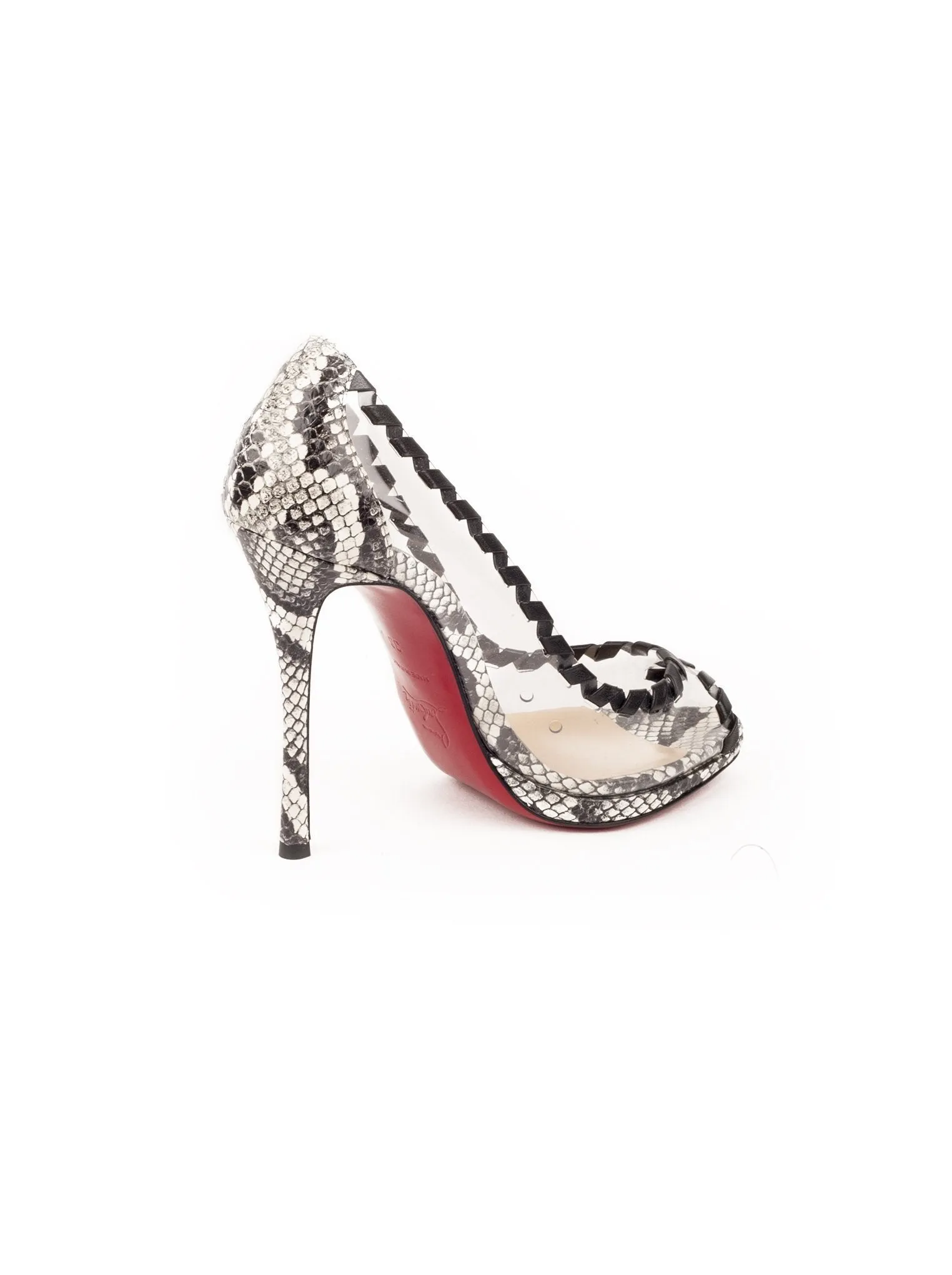 Hargaret Watersnake Imprint PVC 120 Pumps - Black / White