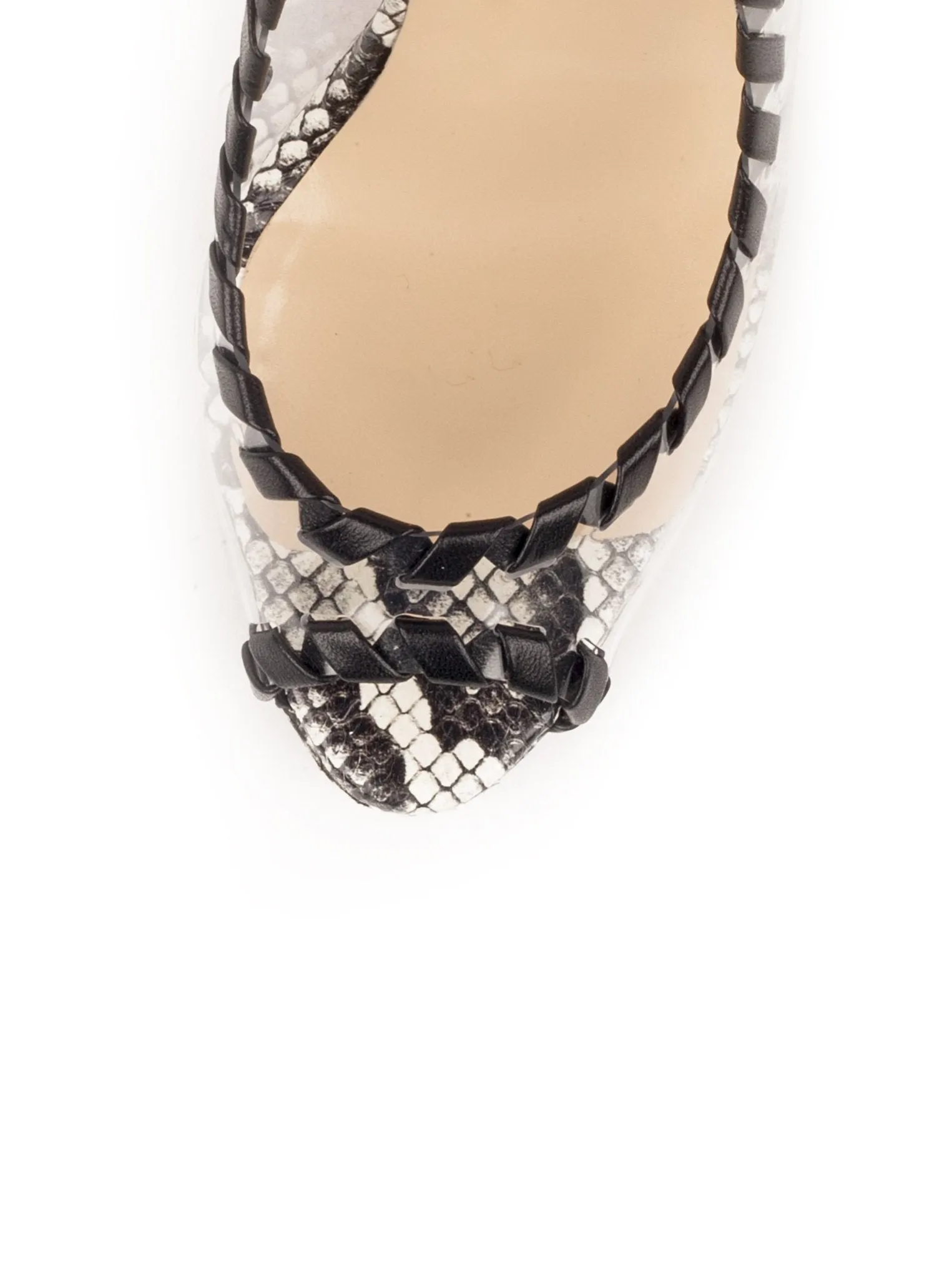 Hargaret Watersnake Imprint PVC 120 Pumps - Black / White