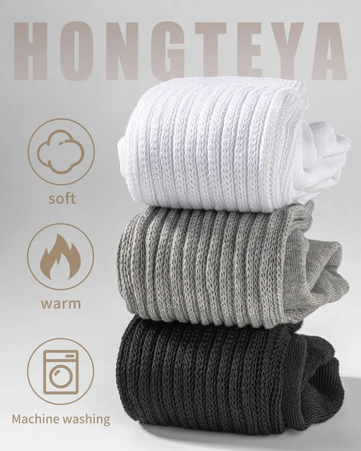 HONGTEYA Slouchy Crew Socks for Women Soft Scrunch Socks Cute Fashion Retro for Boot Sneakers Size 5-11