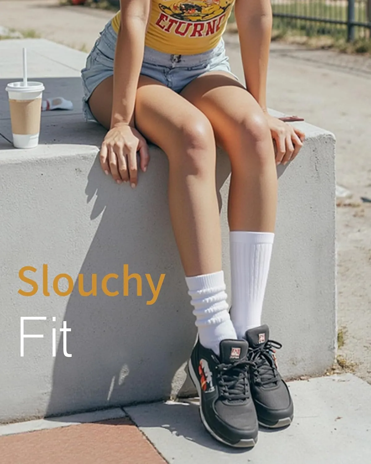 HONGTEYA Slouchy Crew Socks for Women Soft Scrunch Socks Cute Fashion Retro for Boot Sneakers Size 5-11