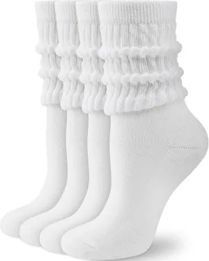 HONGTEYA Slouchy Crew Socks for Women Soft Scrunch Socks Cute Fashion Retro for Boot Sneakers Size 5-11