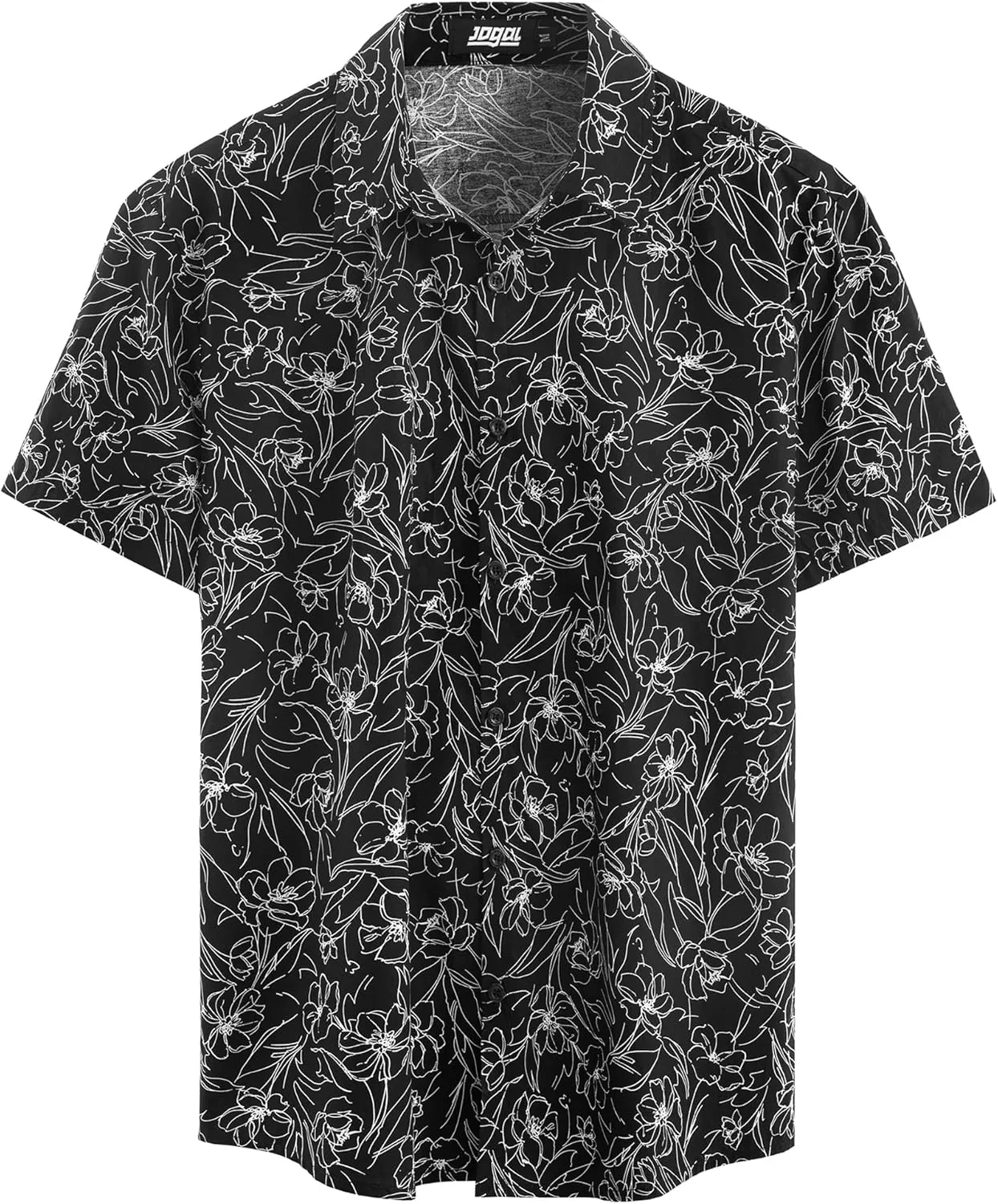 JOGAL Men's Flower Casual Short Sleeve Aloha Hawaiian Shirt