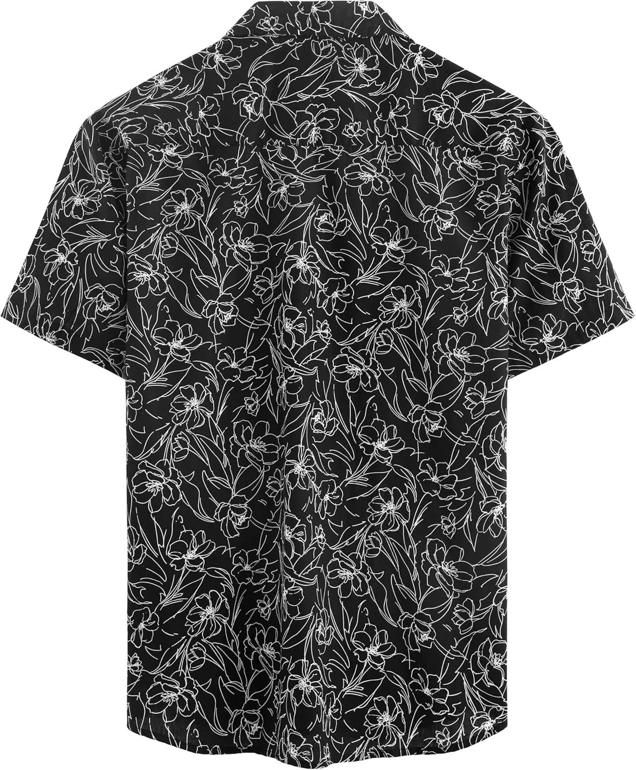 JOGAL Men's Flower Casual Short Sleeve Aloha Hawaiian Shirt