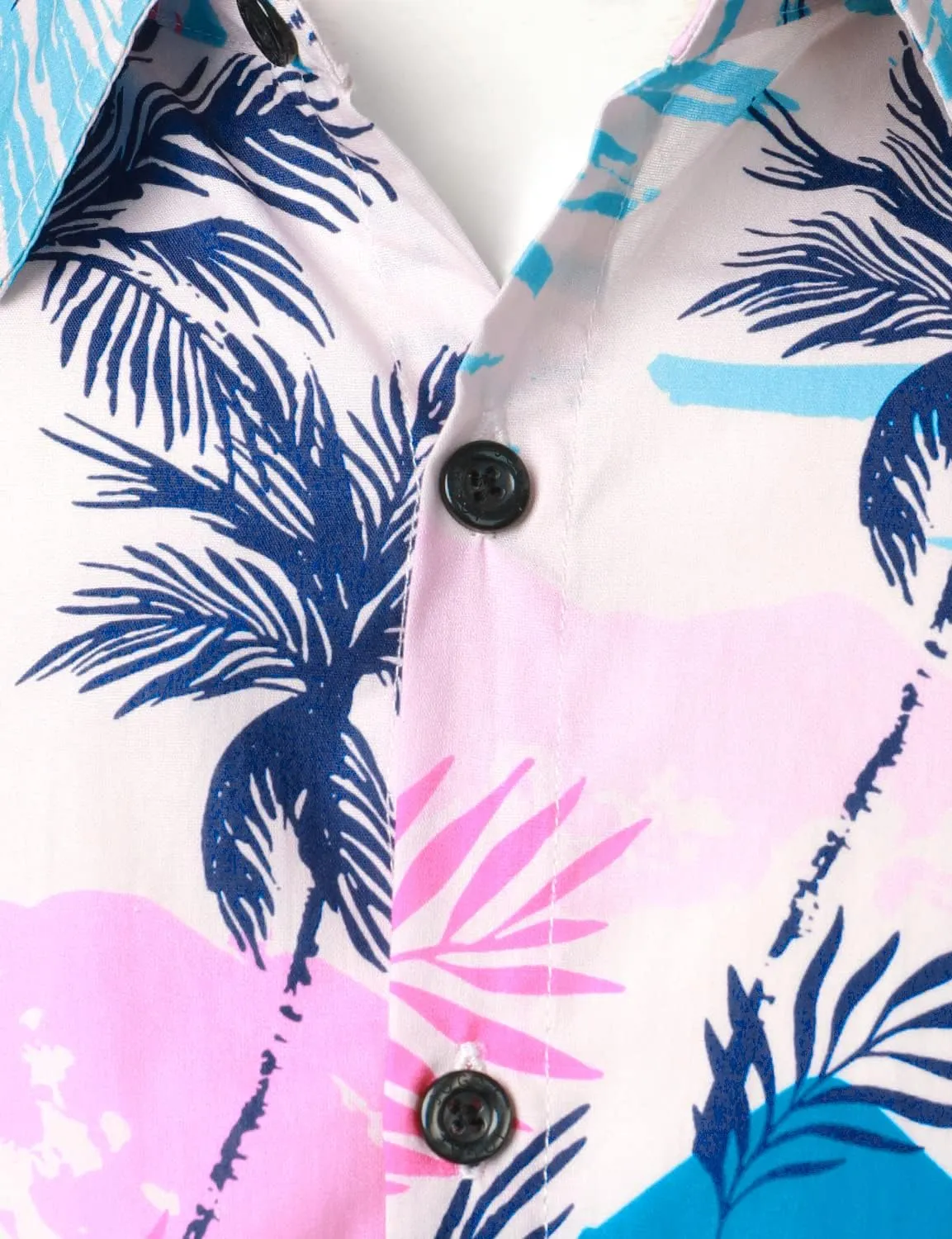 JOGAL Men's Flower Casual Short Sleeve Aloha Hawaiian Shirt