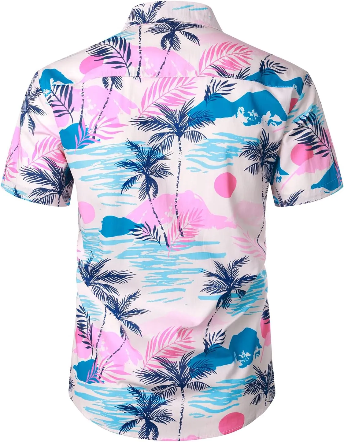 JOGAL Men's Flower Casual Short Sleeve Aloha Hawaiian Shirt