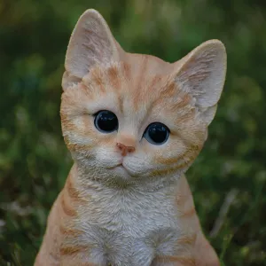 Kitten Sitting- Orange Tabby Statue