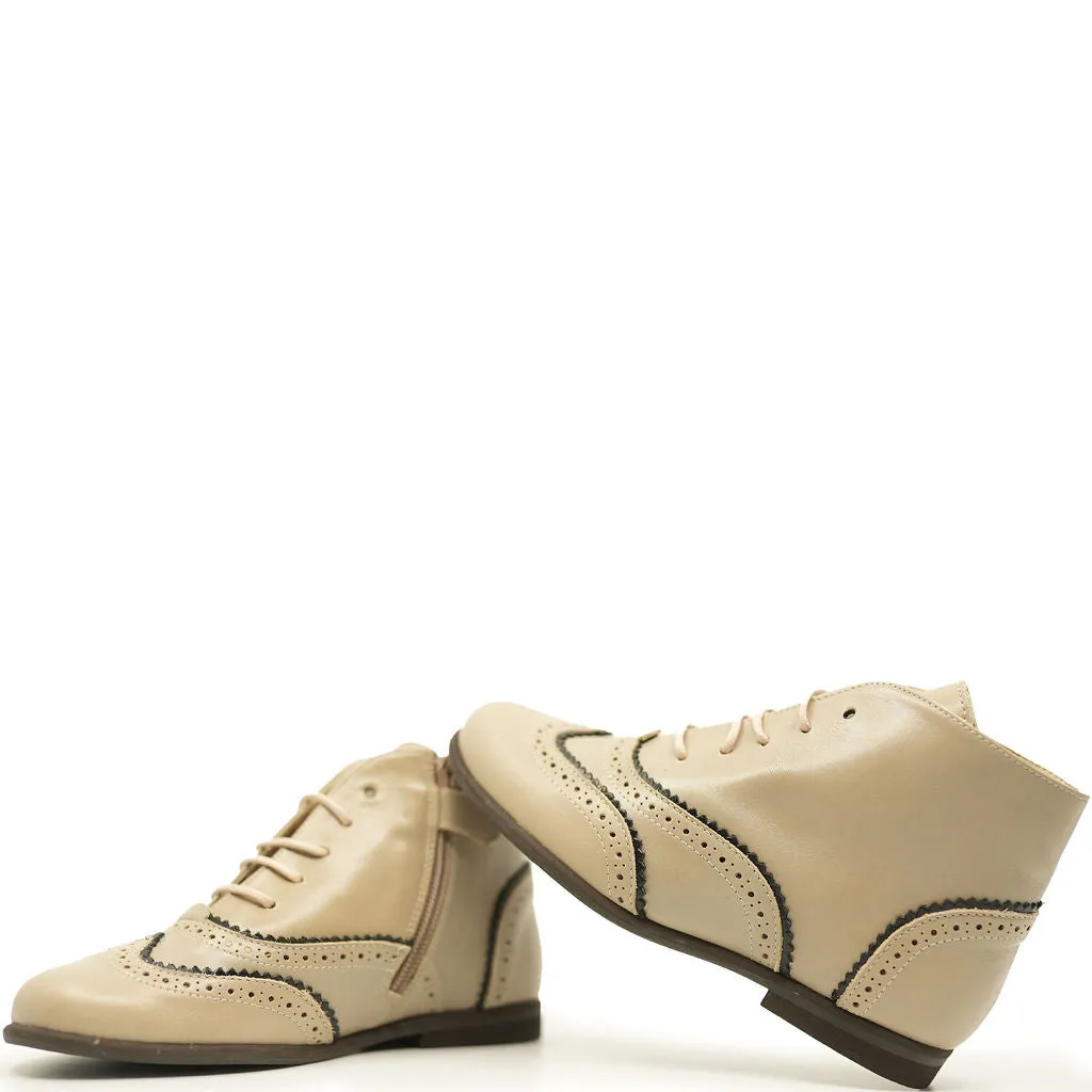 Manuela Taupe Wingtip Bootie