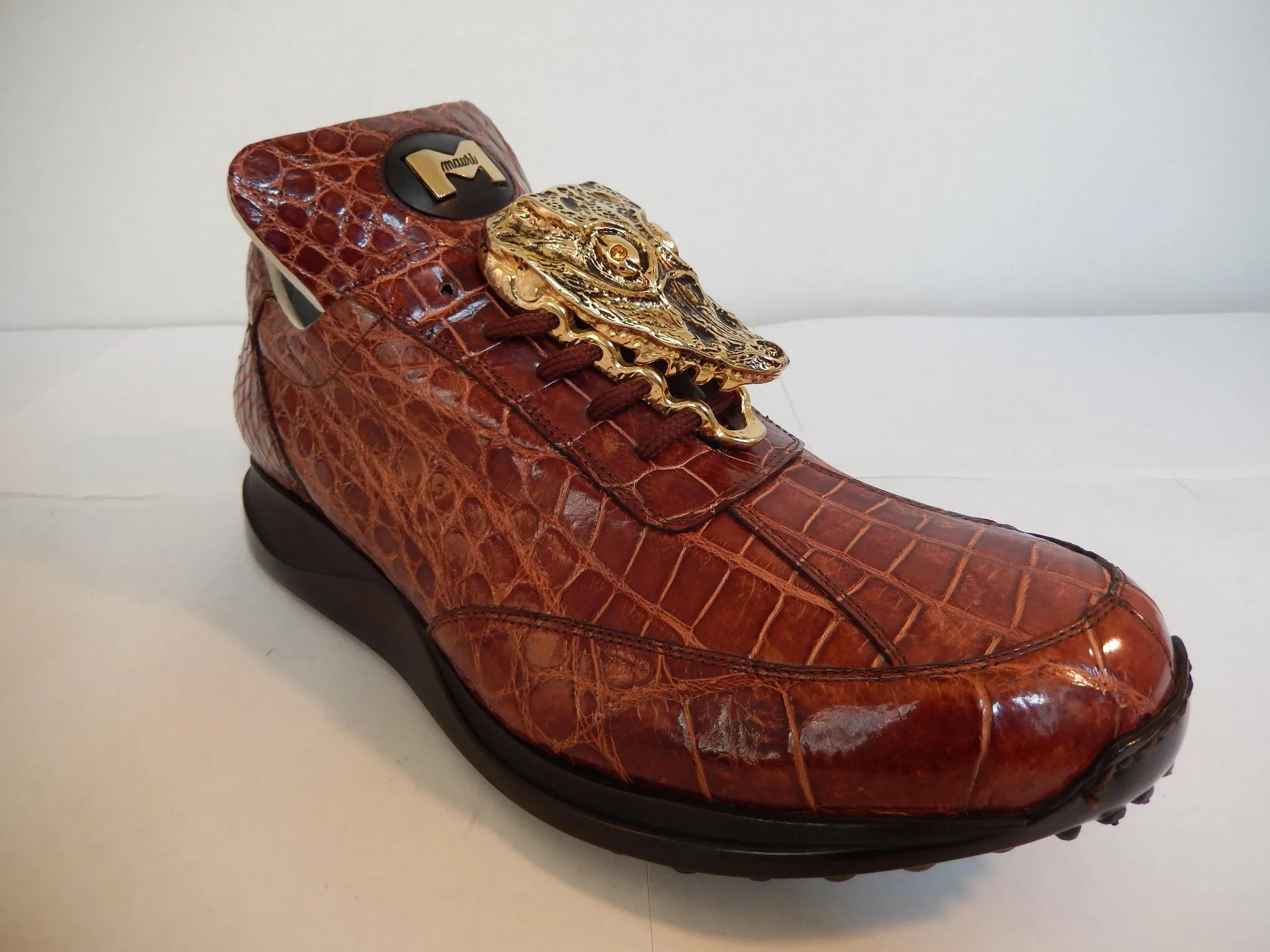 Mauri All-Over Cognac Alligator Sneakers 8731/2