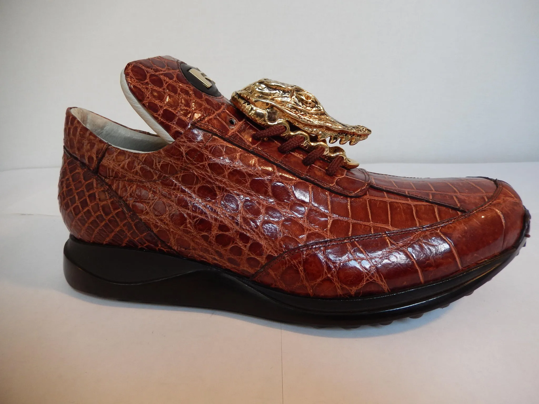Mauri All-Over Cognac Alligator Sneakers 8731/2