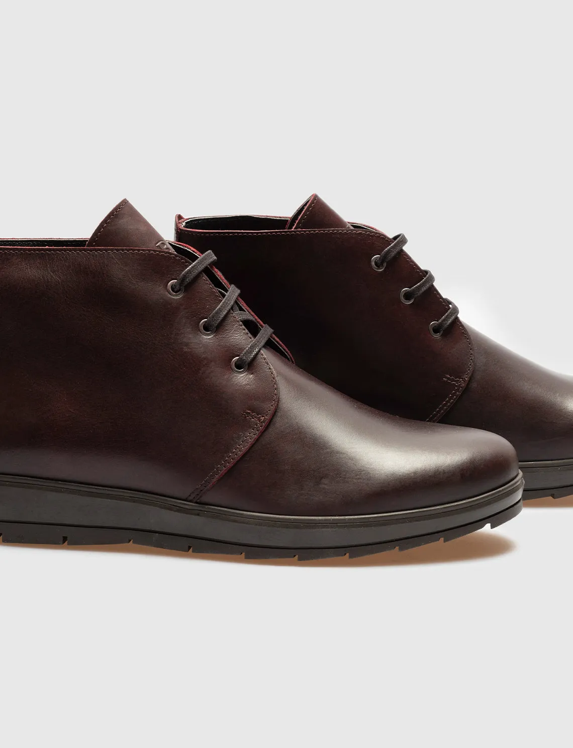 Men Brown Genuine Leather Lace Up Desert Boots