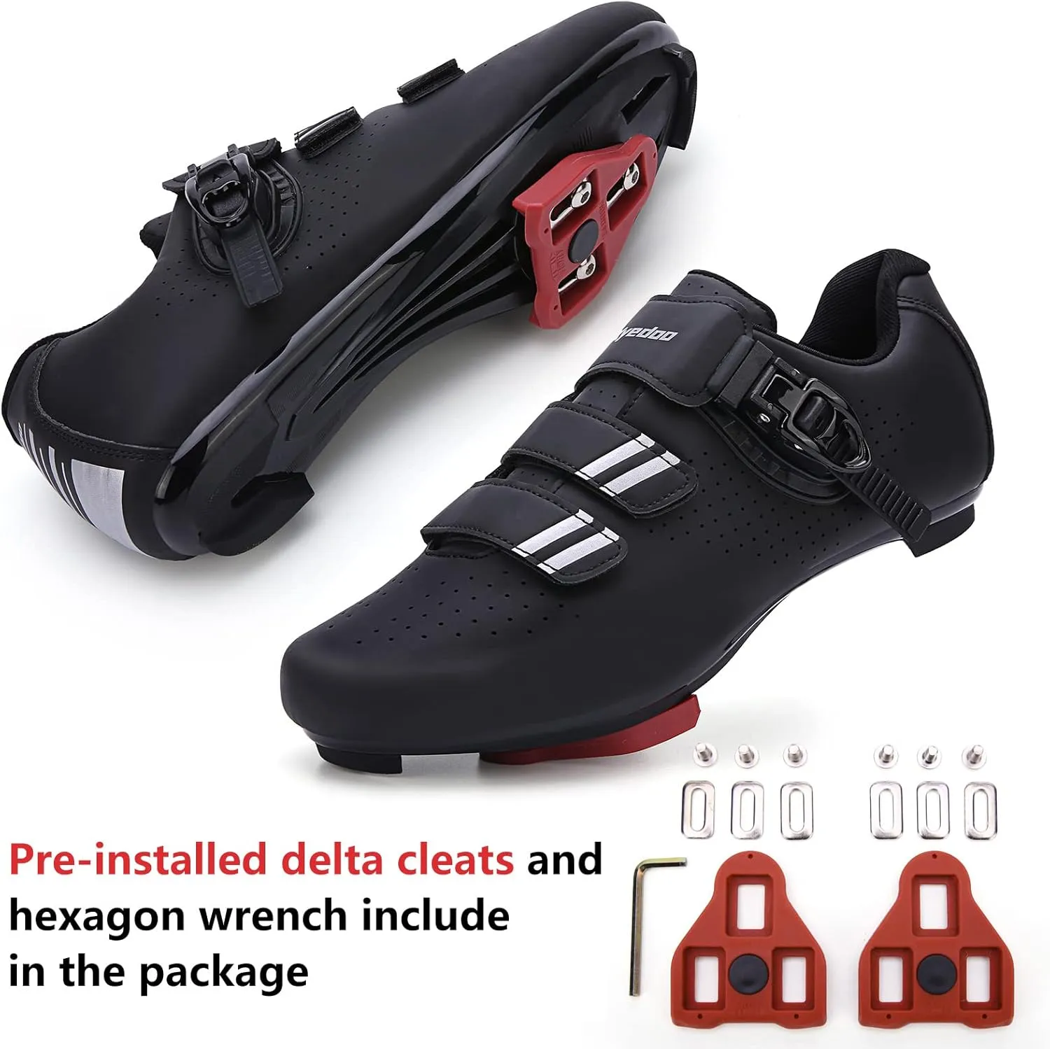 Mens Womens Cycling Shoes Compatible with Pelaton Bike Shoes Road Bike Shoes Riding Bicycle Pre-Installed with Delta Cleats Clip Indoor Outdoor Pedal