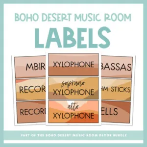 Music Room Labels | Boho Desert Music Room Decor