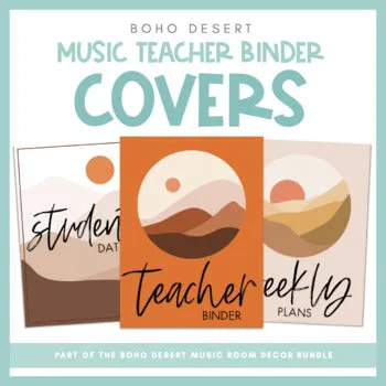 Music Teacher Binder Covers | Boho Desert Music Room Decor
