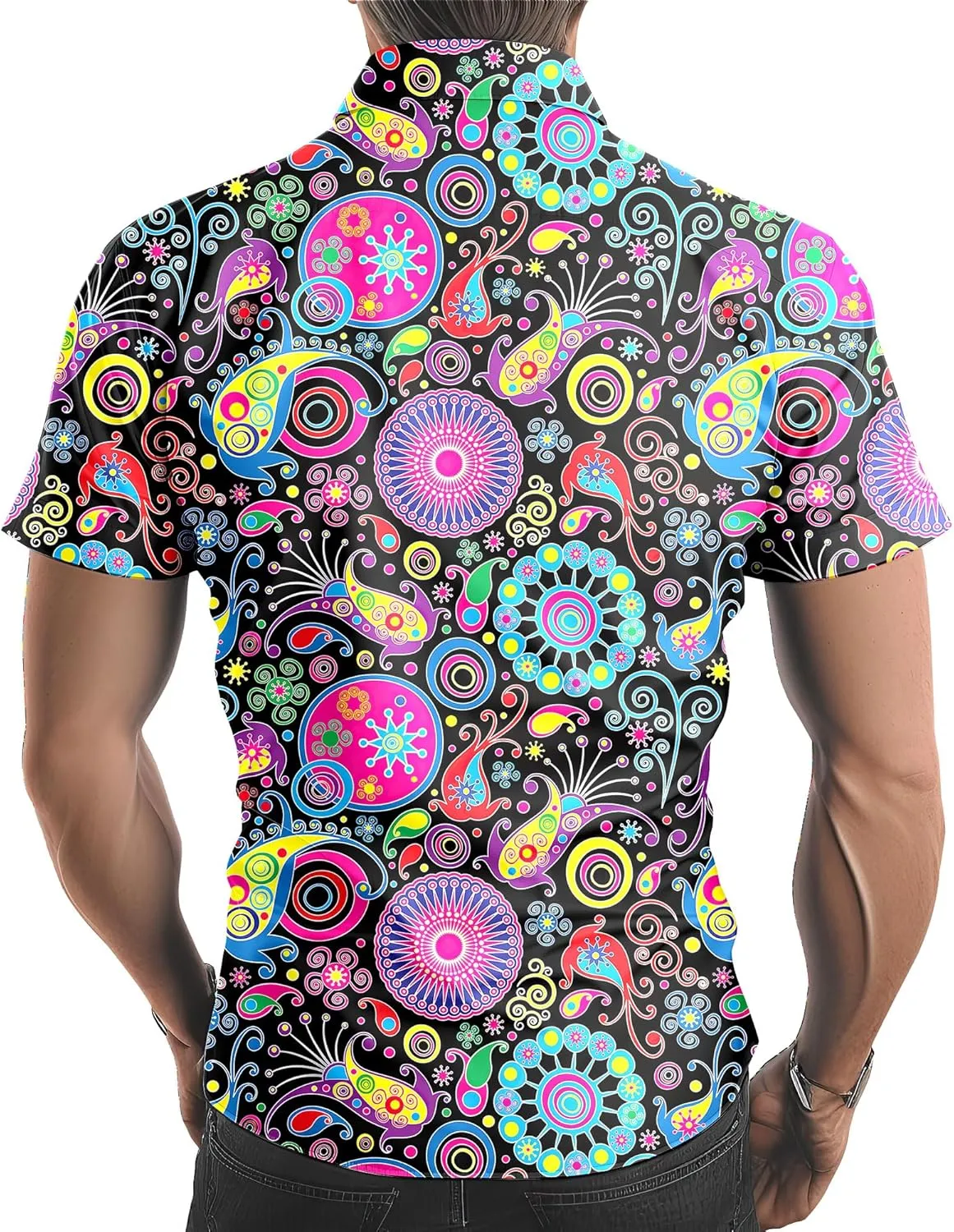 Neon Shirts for Men Button Up Shirts,Mens Neon Shirt Hawaiian Shirt for Men,Mens Beach Shirts Neon Clothes