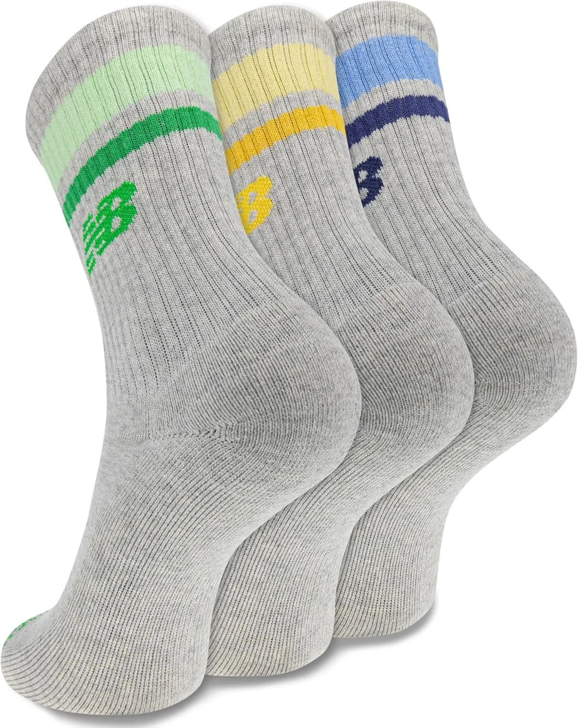 New Balance Organic Cotton Crew Socks-3 Pairs-Arch Support