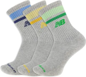 New Balance Organic Cotton Crew Socks-3 Pairs-Arch Support