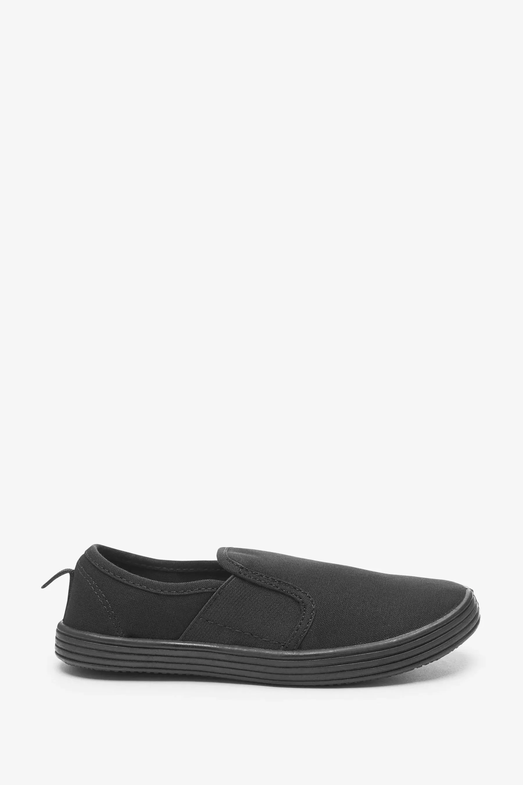 Next Black Younger Boys Slip-On Plimsolls