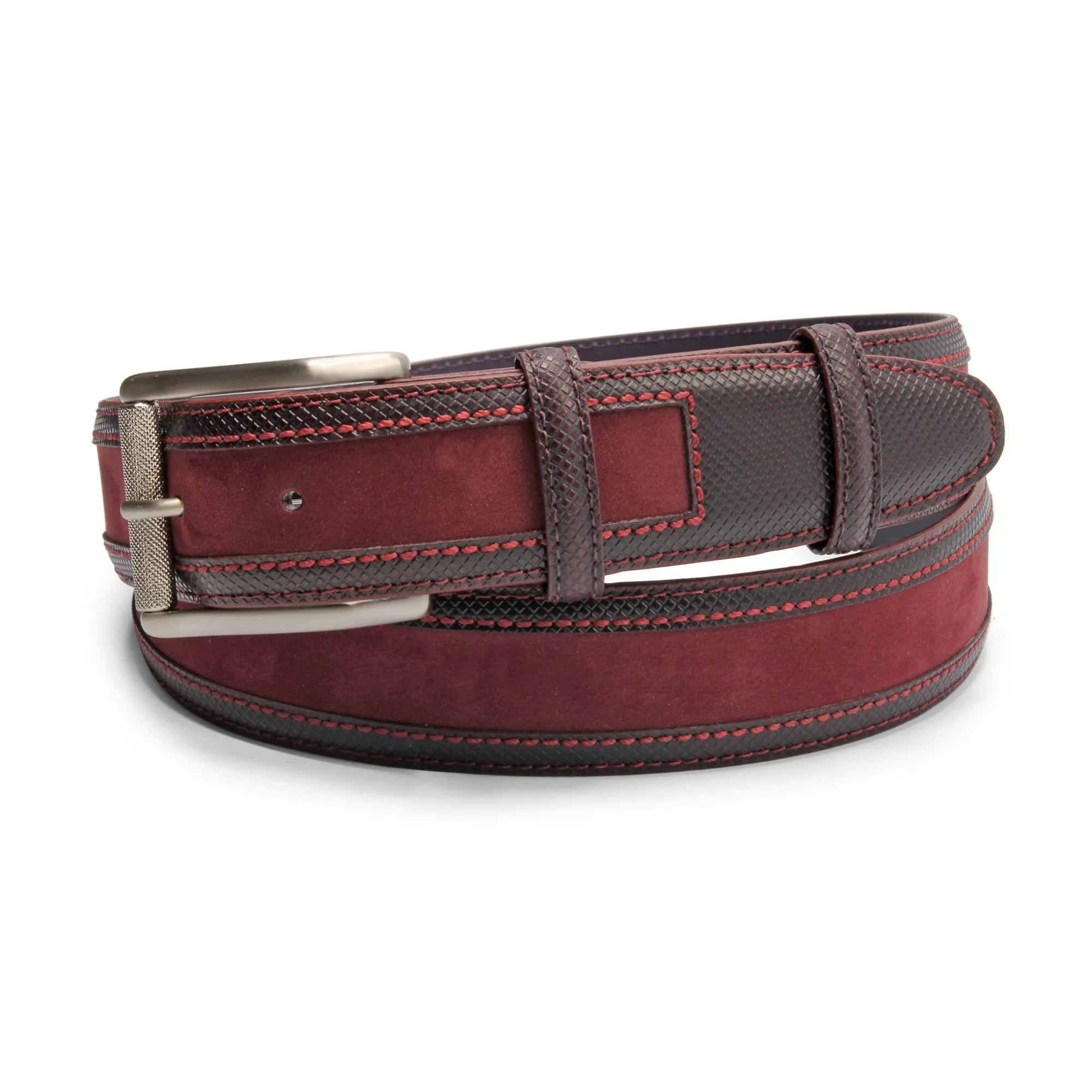 Nubuck/Dadino Mix Burgundy Coltrane Roller Belt
