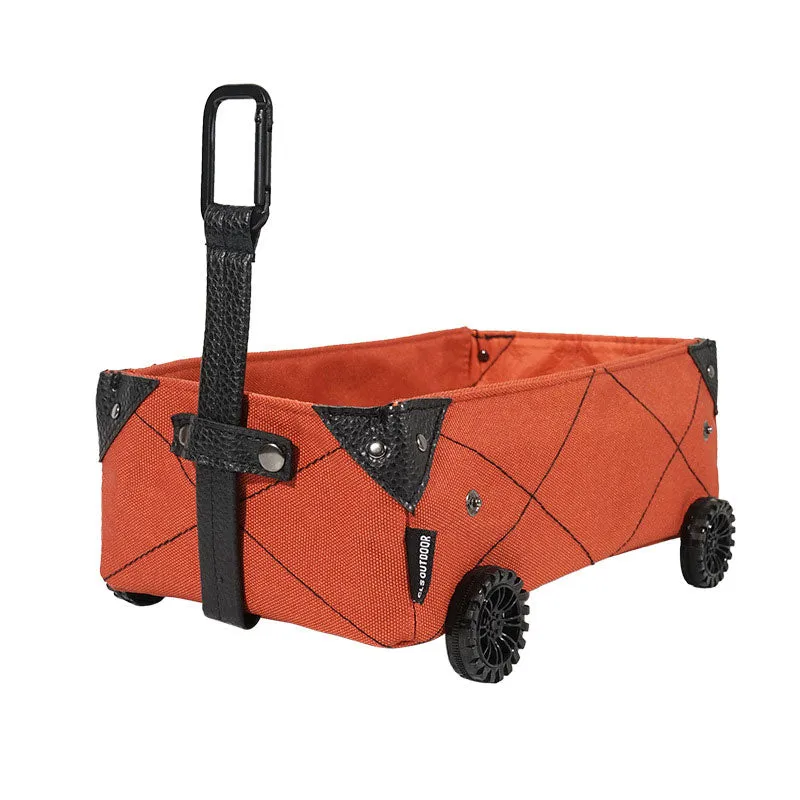 Outdoor Camping Storage Box Mini Camper Car Tissue Box Diy Canvas Folding Trolley Shopping Cart
