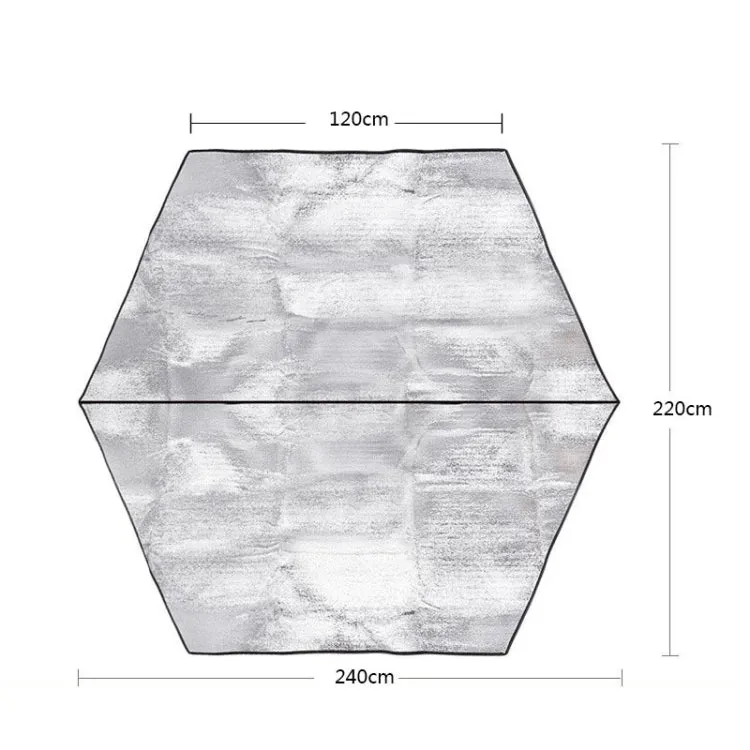 Outdoor Large Hexagonal Double Sided Aluminum Film Moisture Pad Waterproof Heat Insulation Camping Equipment Tent Picnic Pad(Silver)