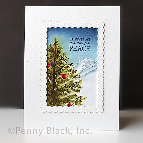 Penny Black Slapstick Cling Rubber Stamp - Tree Sleigh