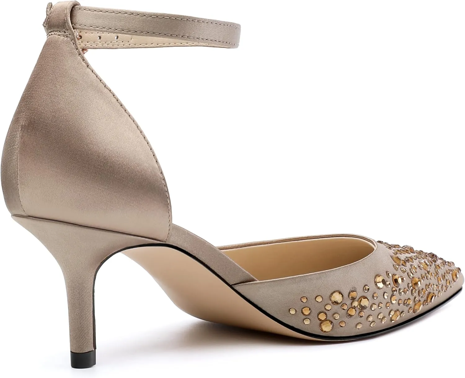 Pointed Closed Toe Heels for Women, Women's Ankle Strap Pumps, Wedding Party Office Business Work Dress Shoes