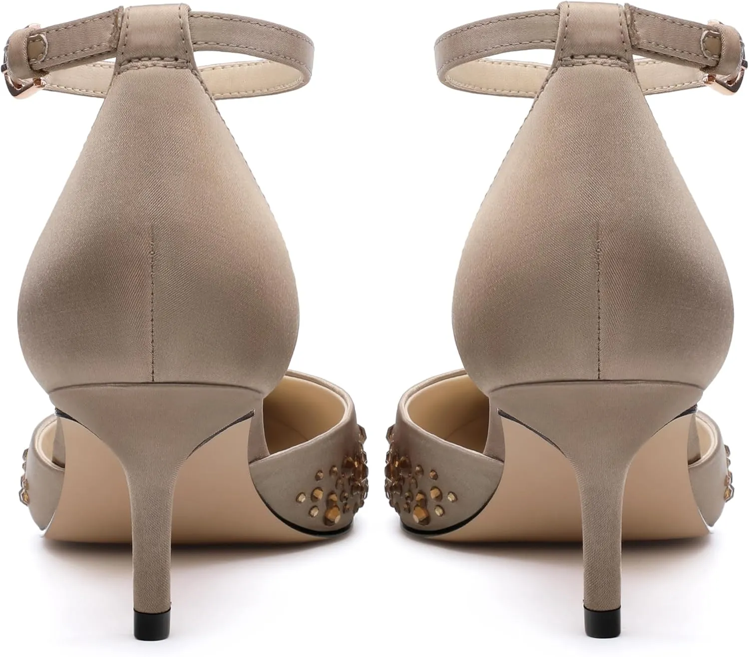 Pointed Closed Toe Heels for Women, Women's Ankle Strap Pumps, Wedding Party Office Business Work Dress Shoes