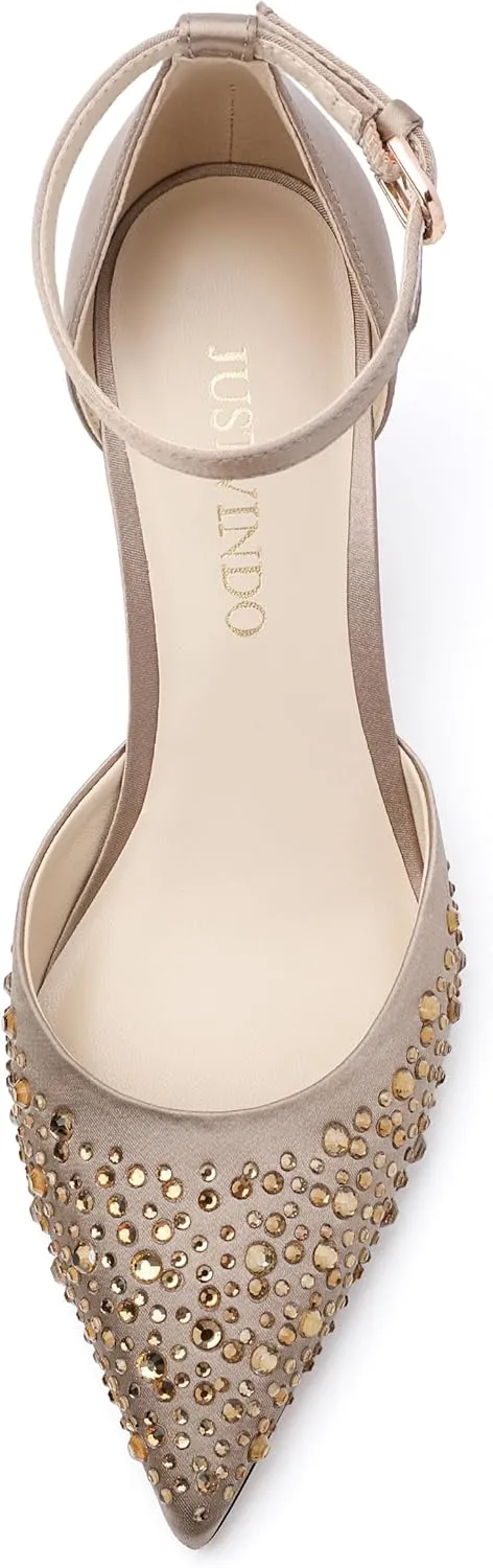 Pointed Closed Toe Heels for Women, Women's Ankle Strap Pumps, Wedding Party Office Business Work Dress Shoes
