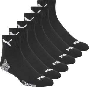 PUMA Men's 6 Pack Quarter Crew Socks