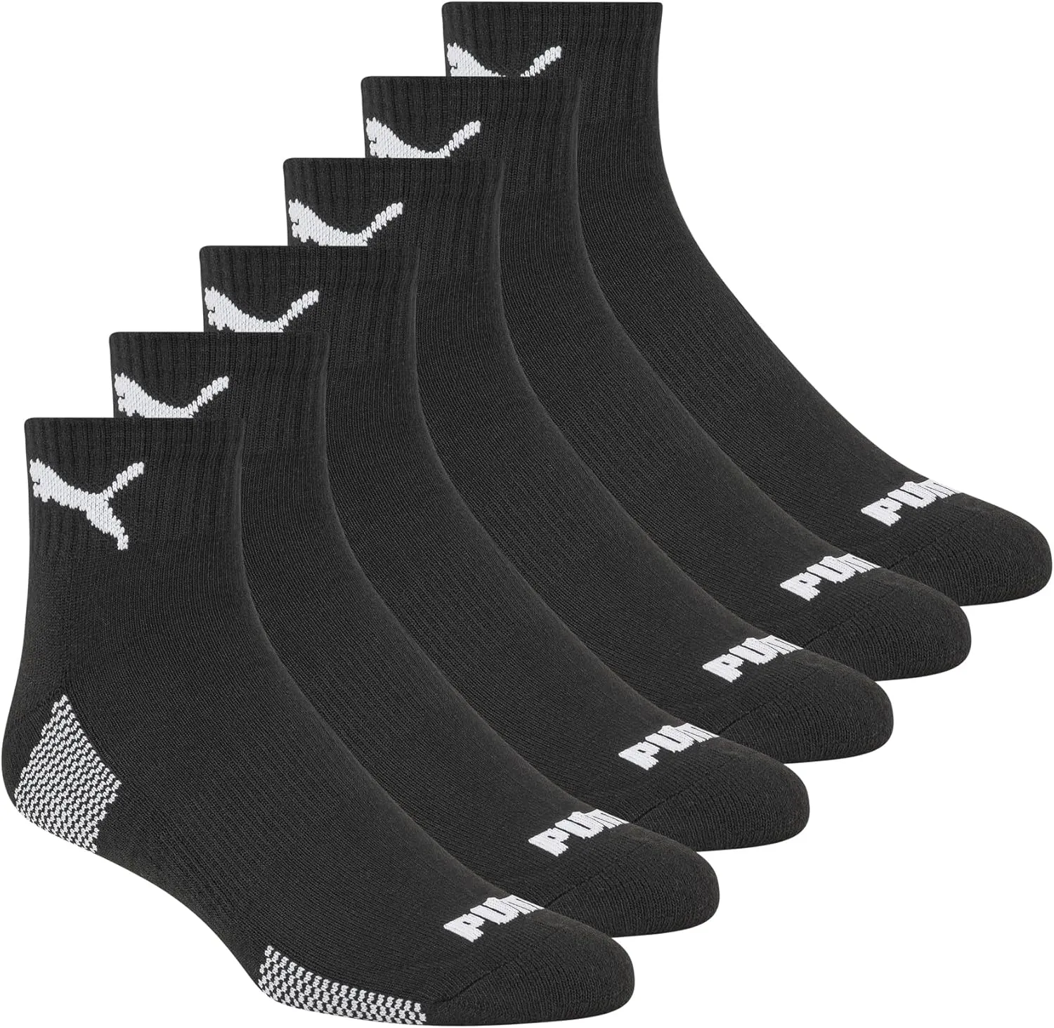 PUMA Men's 6 Pack Quarter Crew Socks