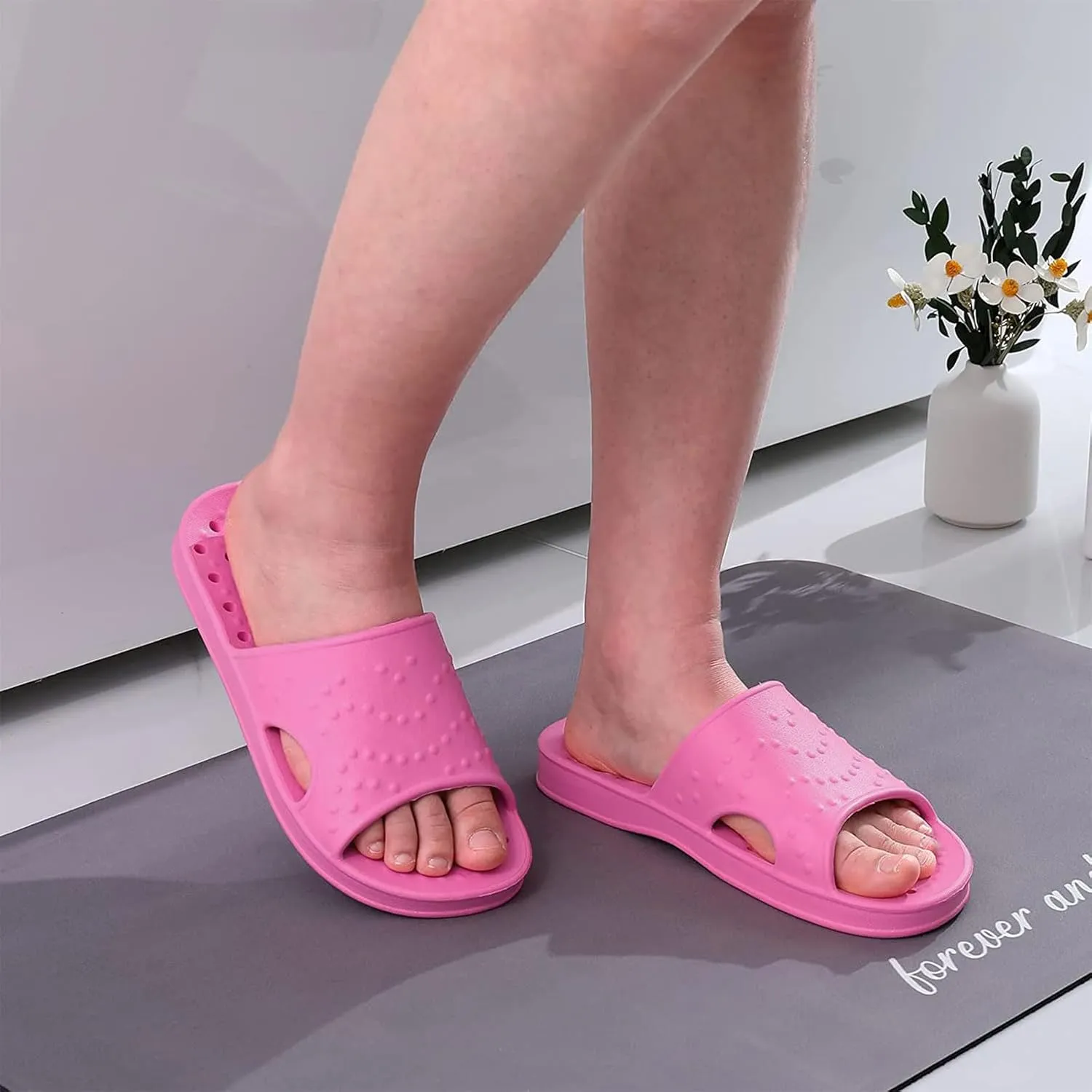 shevalues Shower Shoes for Women with Arch Support Quick Drying Pool Slides Lightweight Beach Sandals with Drain Holes
