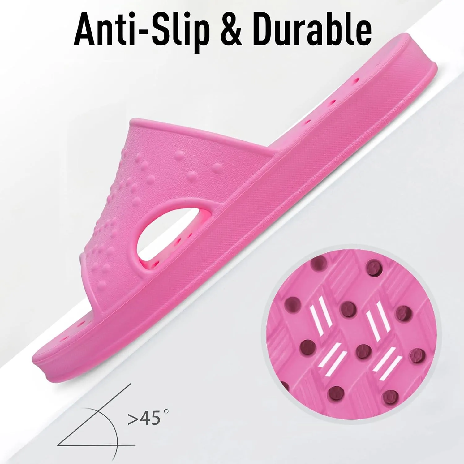 shevalues Shower Shoes for Women with Arch Support Quick Drying Pool Slides Lightweight Beach Sandals with Drain Holes