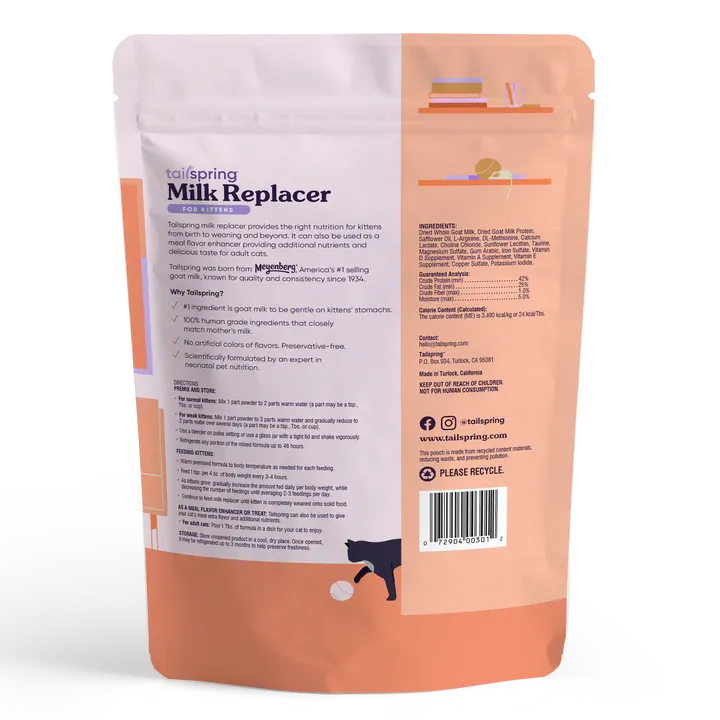 Tailspring Milk Replacer for Kittens 12oz (340g) powder