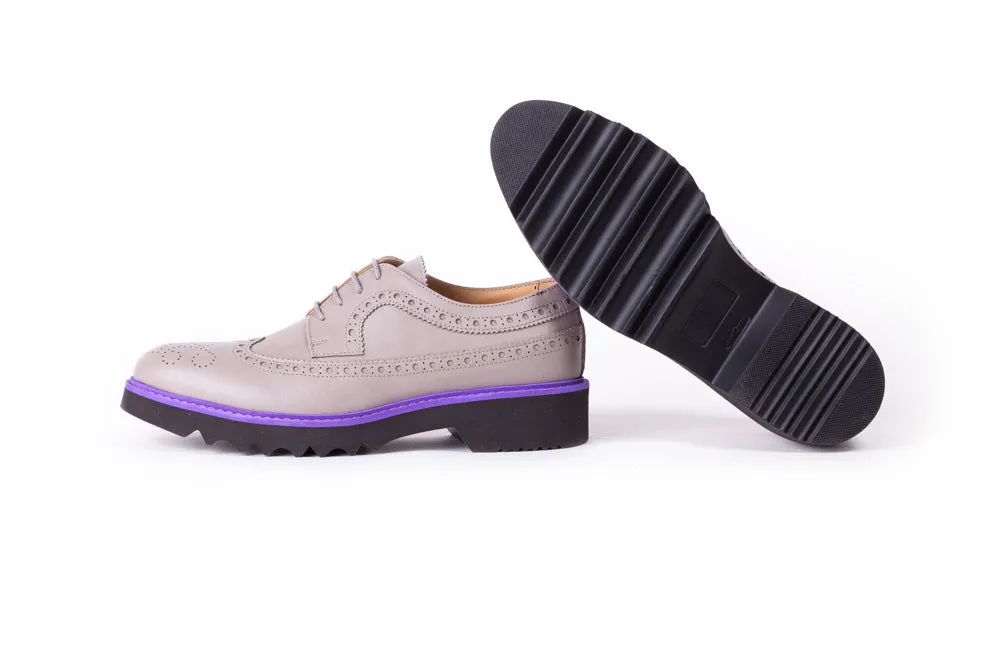 Women's Grey & Purple Brogue Wingtip. EX-336 (2017)