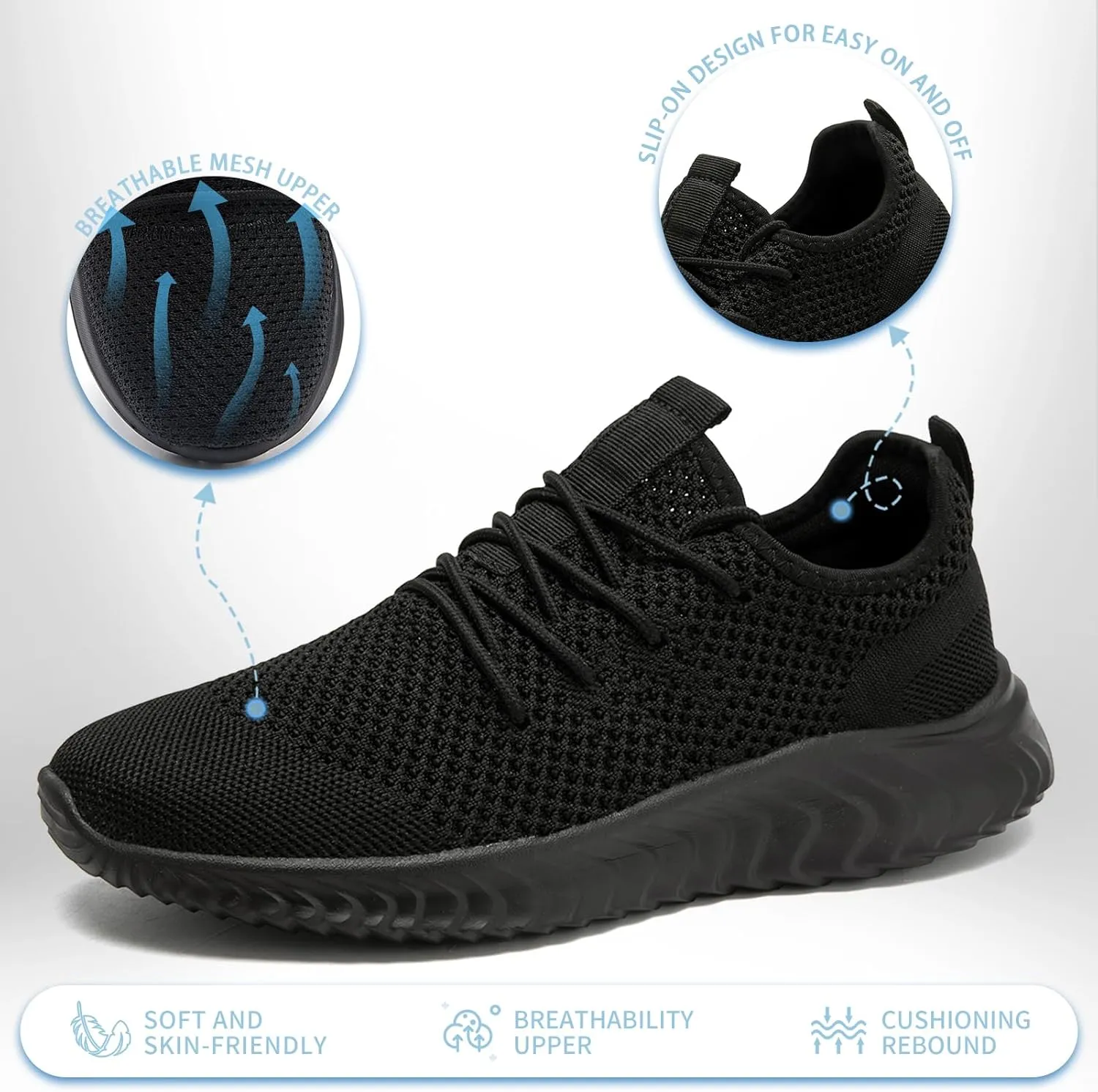 Women's Tennis Running Shoes Lightweight Slip On Walking Shoes Breathable Athletic Sport Gym Workout Jogging Fitness Sneaker