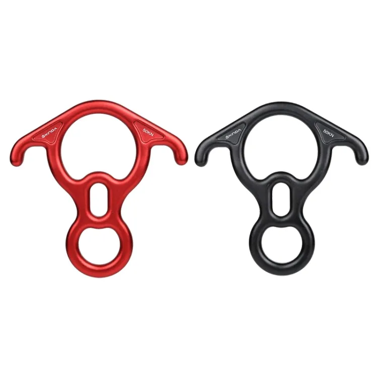 XINDA XD8602 Climbing Rescue Figure 8 Descender with Bent-ear Rappelling Gear Belay Device(Black)